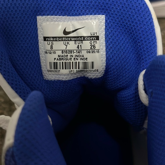 Nike Son Of Force White/Black/Racer Blue Men's Basketball Shoes Size 8 - Picture 3 of 6